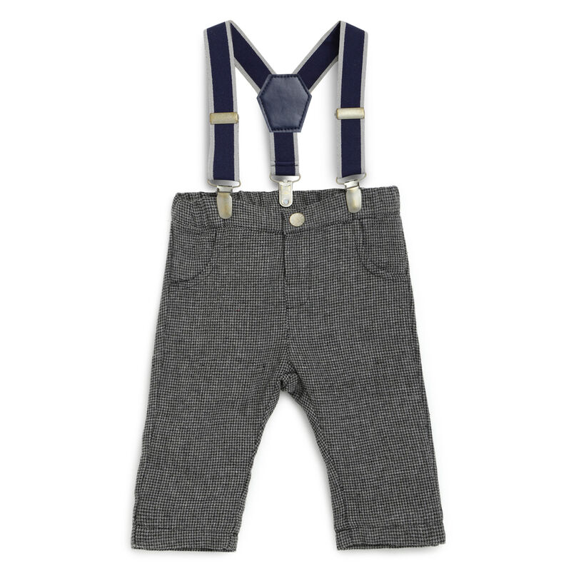 Boys Medium Grey Solid Long Trouser image number 0